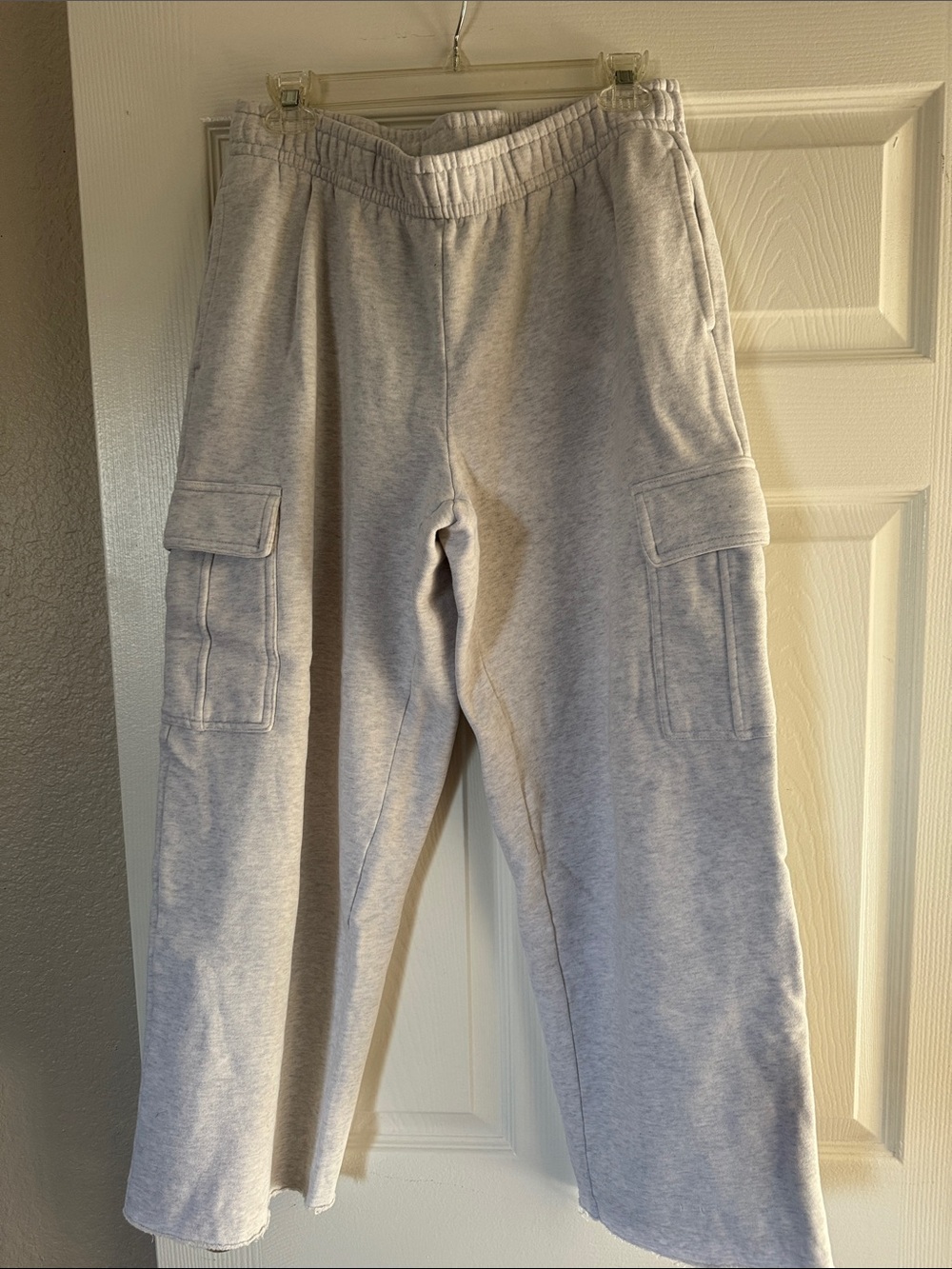 Aritzia Light Gray Cargo Track Pants